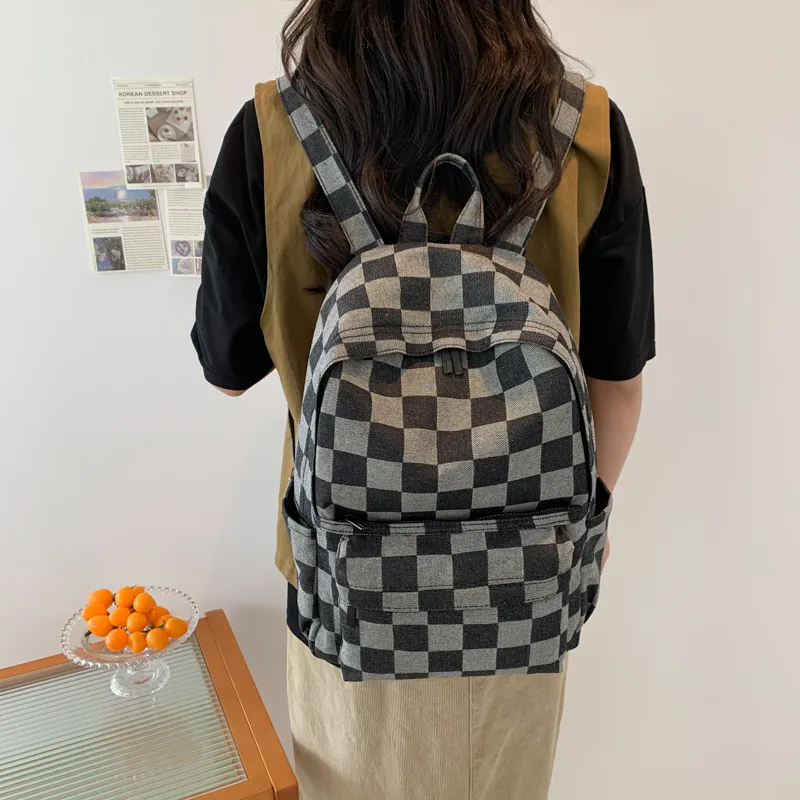 MOK Canvas Backpack Unisex Gray-3