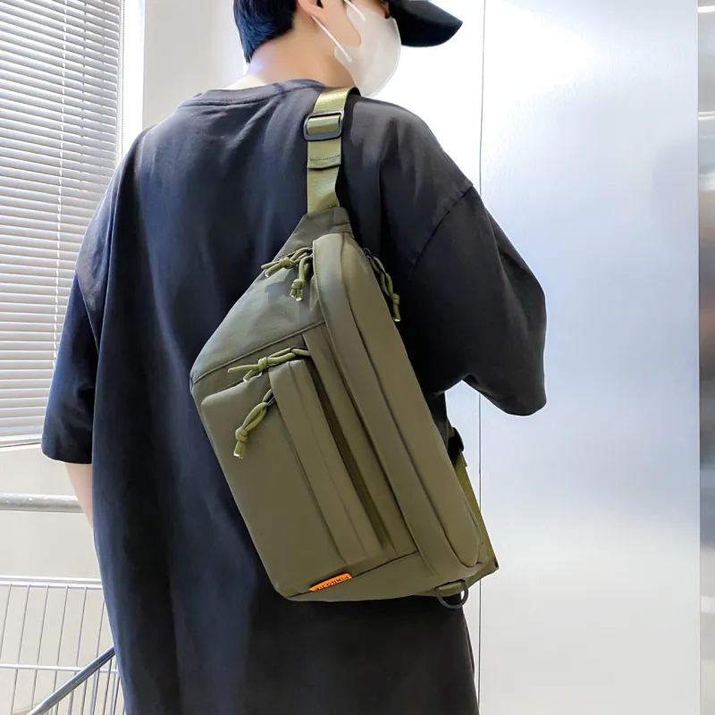 MOK Nylon Sling Bag Regular Unisex Khaki/Gray/Green/Black-14