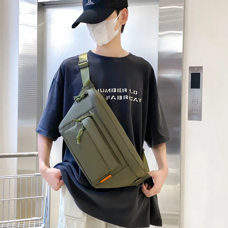 MOK Nylon Sling Bag Regular Unisex Khaki/Gray/Green/Black-17