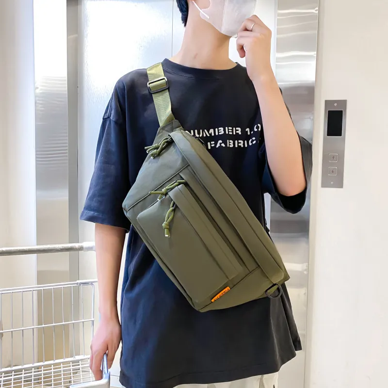 MOK Nylon Sling Bag Regular Unisex Khaki/Gray/Green/Black-16