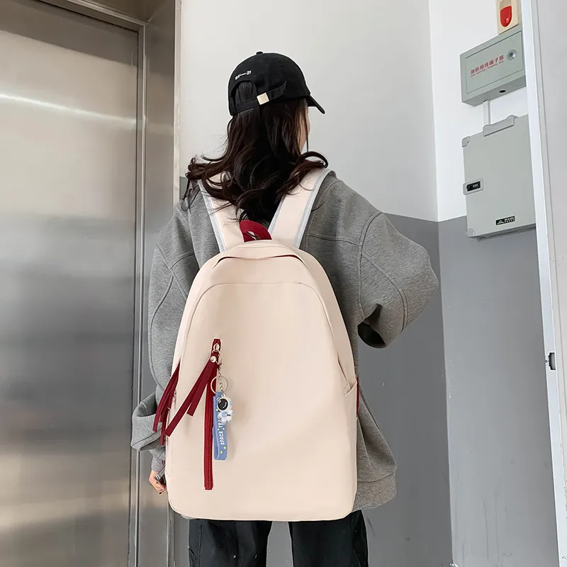 MOK Nylon Backpack Regular Unisex White Pink/White Red/White Blue/Black/Blue-2