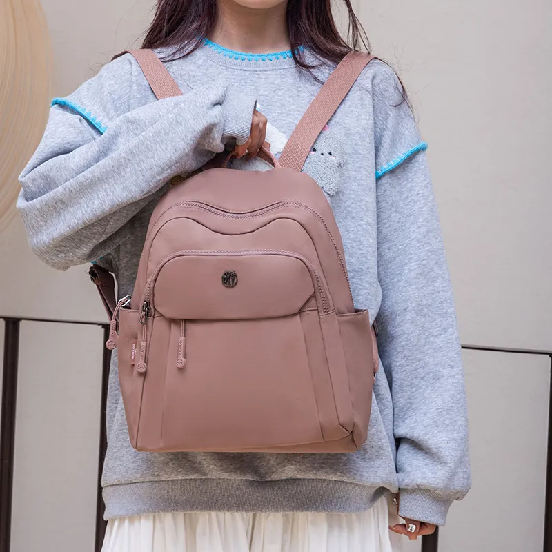 MOK Nylon Fabric Backpack Women's Multicolor-13