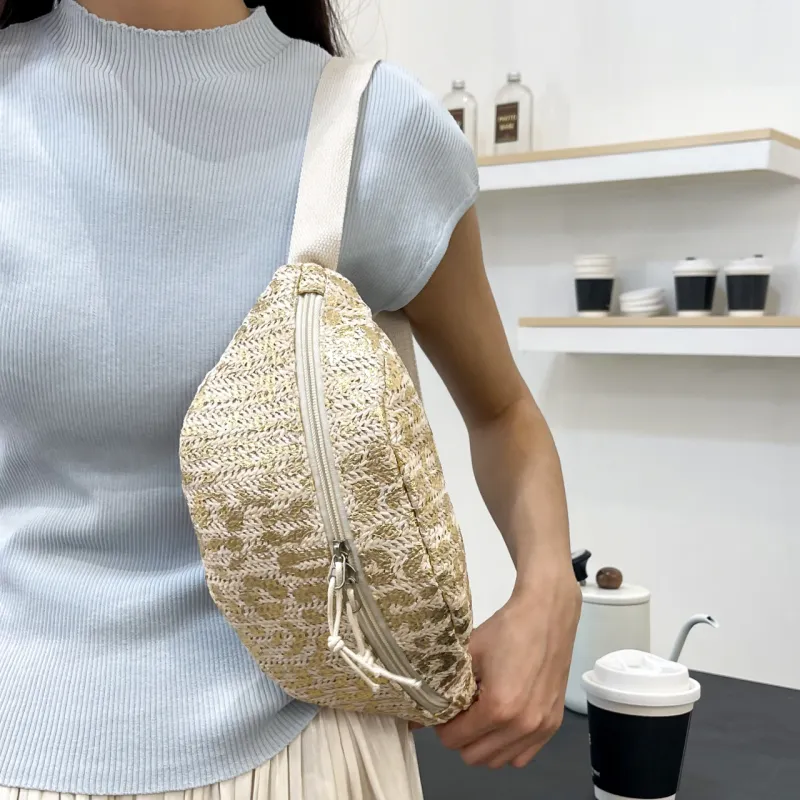 MOK Straw Woven Sling Bag Unisex-5