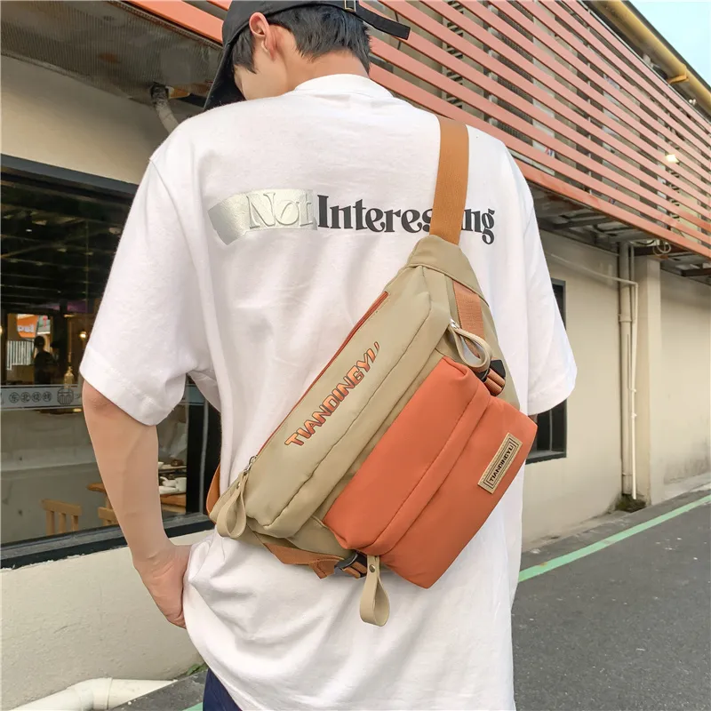 MOK Nylon Sling Bag Unisex Black/Khaki/Green/Blue-2