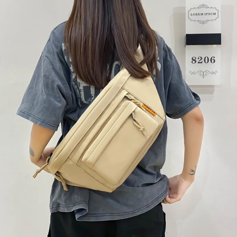 MOK Nylon Sling Bag Regular Unisex Khaki/Gray/Green/Black-10