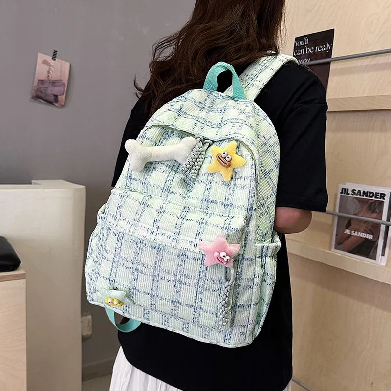 MOK Strips Backpack Regular Unisex Green/Blue/Pink-1