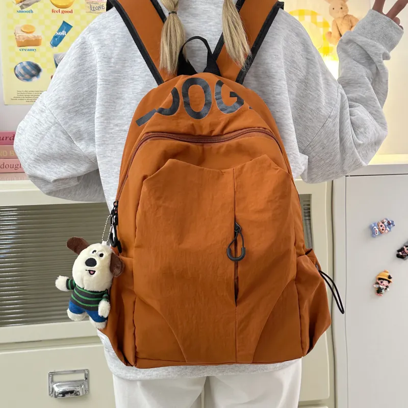MOK Nylon Backpack Regular Unisex Green/White/Black/Light Gray/Orange-20