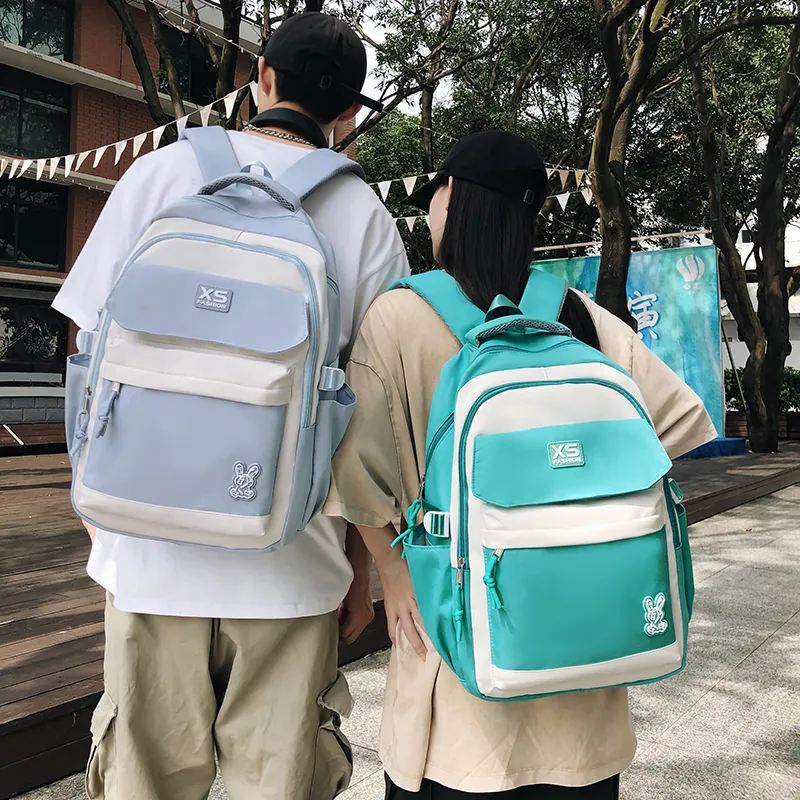 MOK Nylon Backpack Regular Unisex Pink/Black/Purple/Green/Blue-7