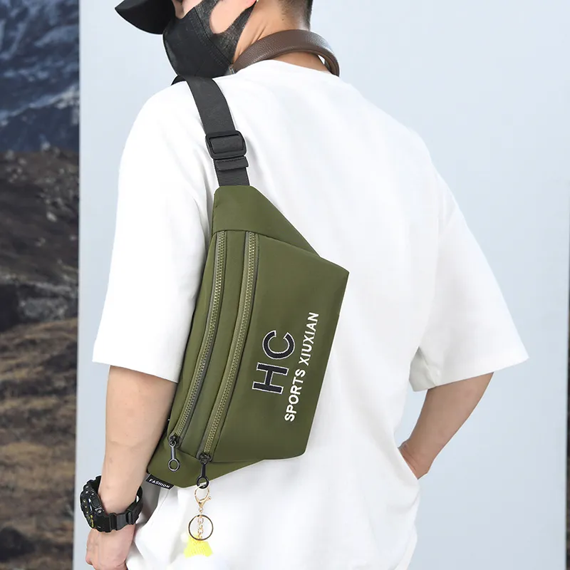 MOK Waterproof Fabric Sling Bag Regular Unisex Ecru/Black/Orange Red/Red/Khaki/Army Green-21