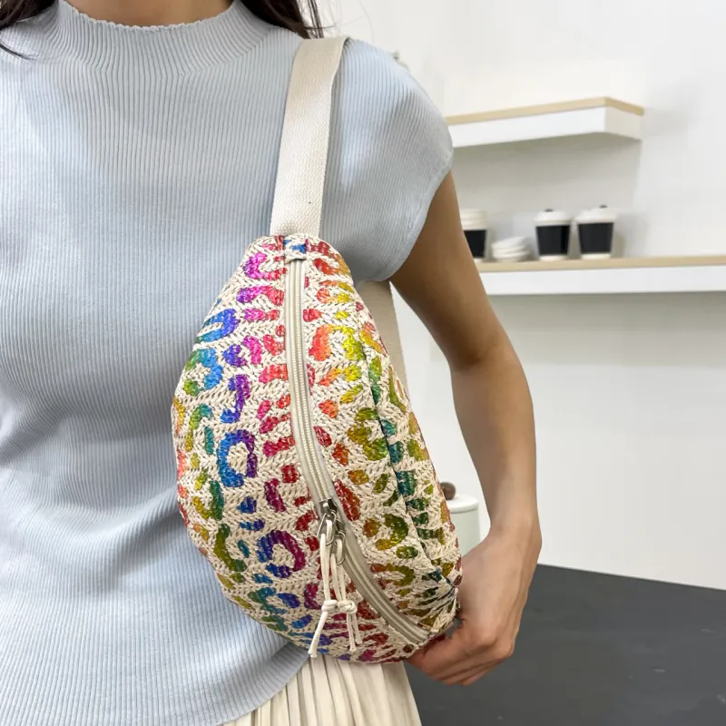 MOK Straw Woven Sling Bag Unisex-2