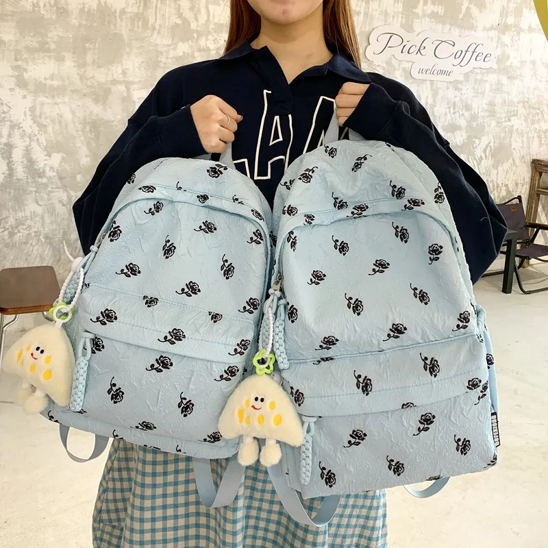 MOK Nylon Backpack Regular Women's White/Black/Pink/Green/Blue-26