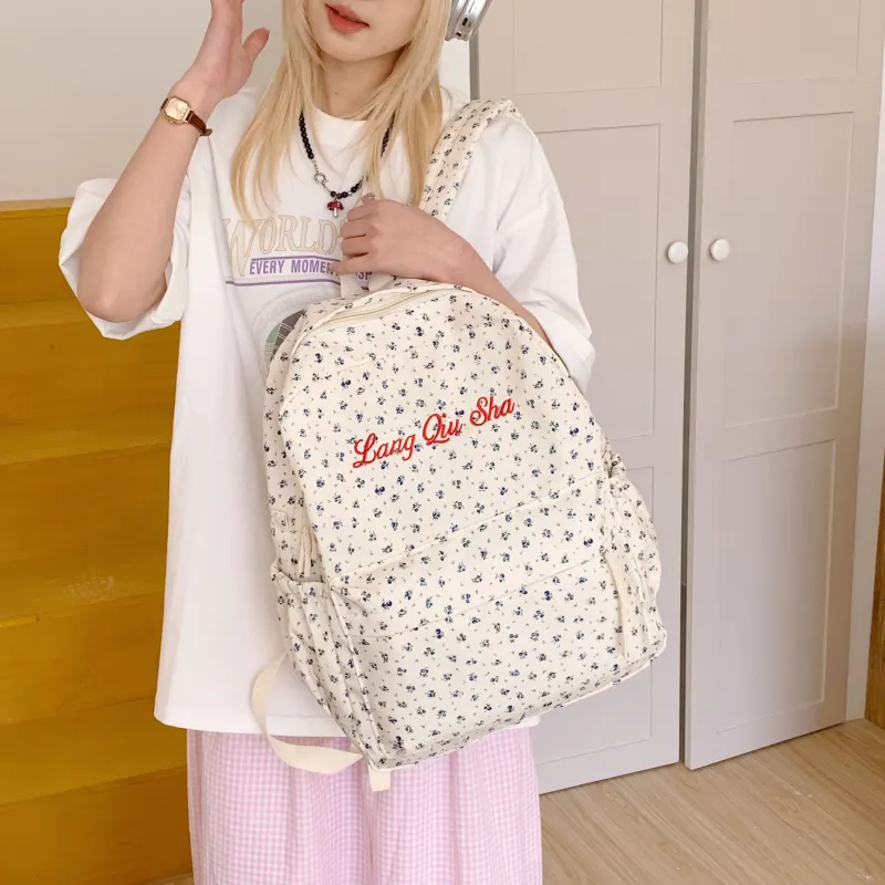 MOK Nylon Fabric Backpack Women's Multicolor-7