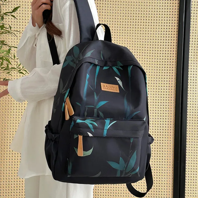 MOK Polyester Backpack Regular Unisex Black/White-4