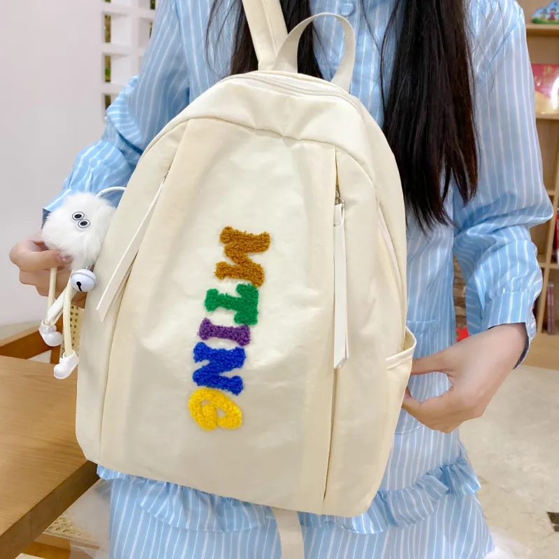 MOK Nylon Backpack Unisex Ecru/Black/Yellow/Khaki/Neon Green-1