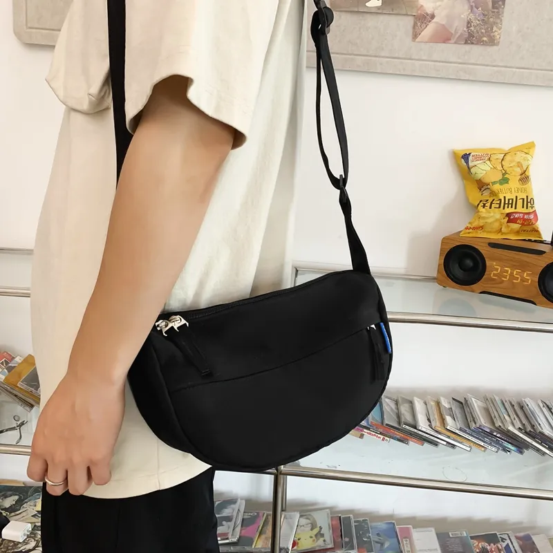MOK Nylon Crossbody Bag Unisex White/Black/Orange Red/Lemon/Army Green-9