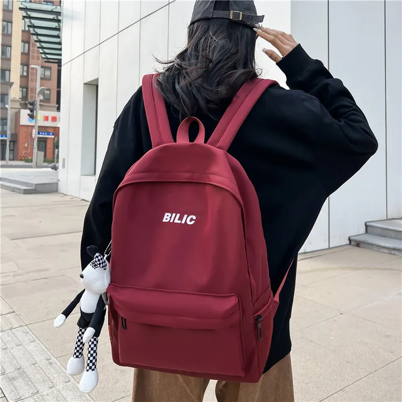MOK High Quality Composite Fabric Backpack Regular Unisex Gray/Black/Burgundy/Ecru-5