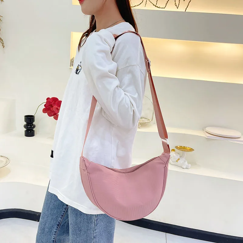 MOK Canvas Sling Bag Women's Gray/Black/Apricot/Light Green/Pink-13