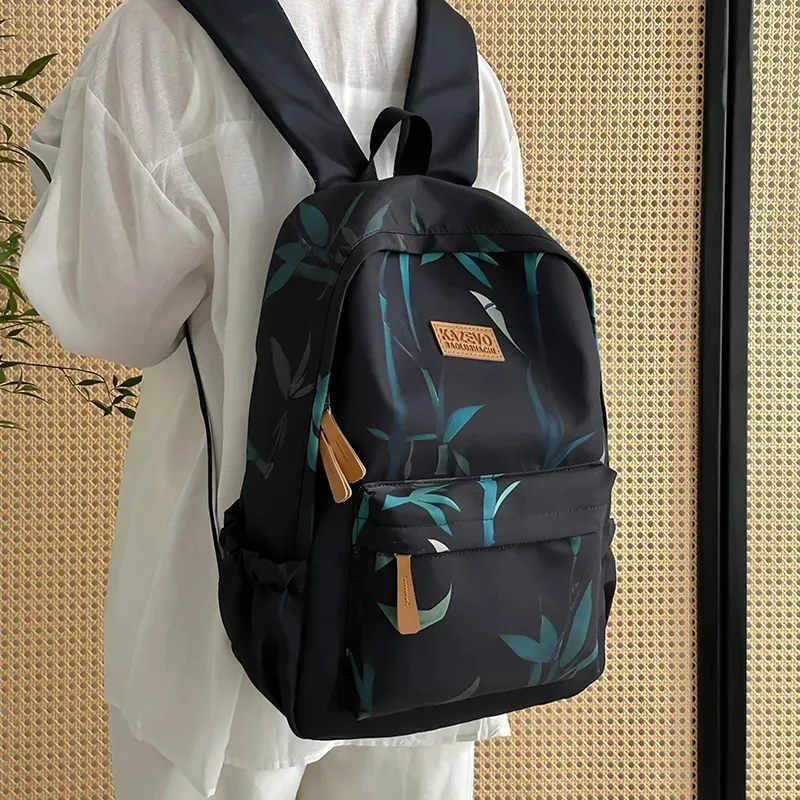MOK Polyester Backpack Regular Unisex Black/White-7