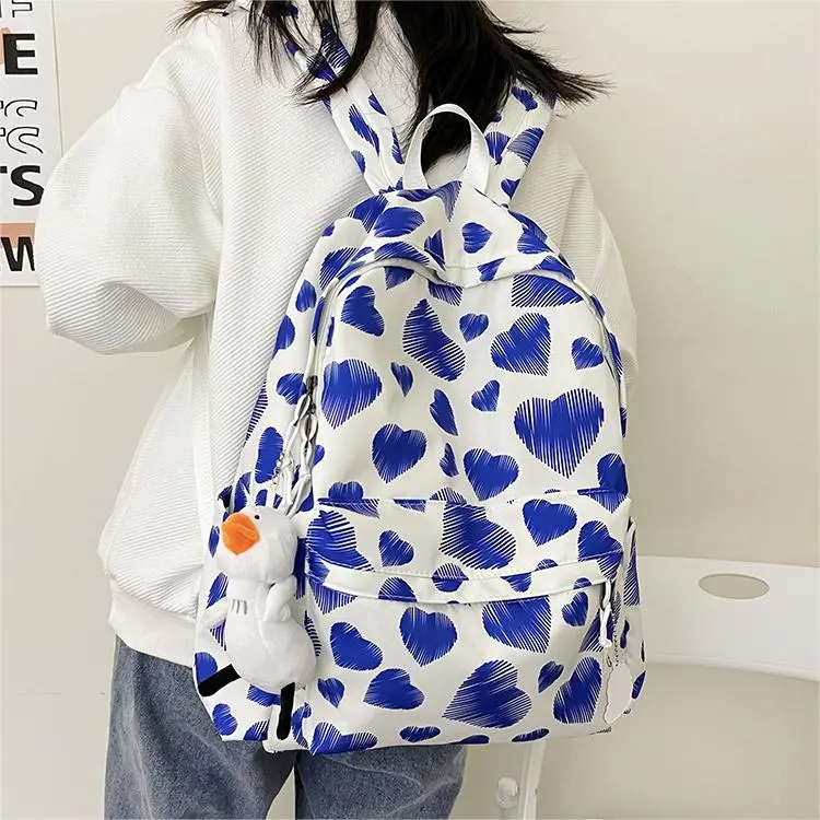 MOK Nylon Fabric Backpack Black/Red/Blue-7