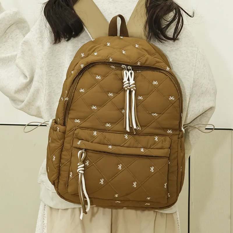 MOK Oxford Backpack Women's Black/Pink/Burgundy/Light Brown/Beige-18