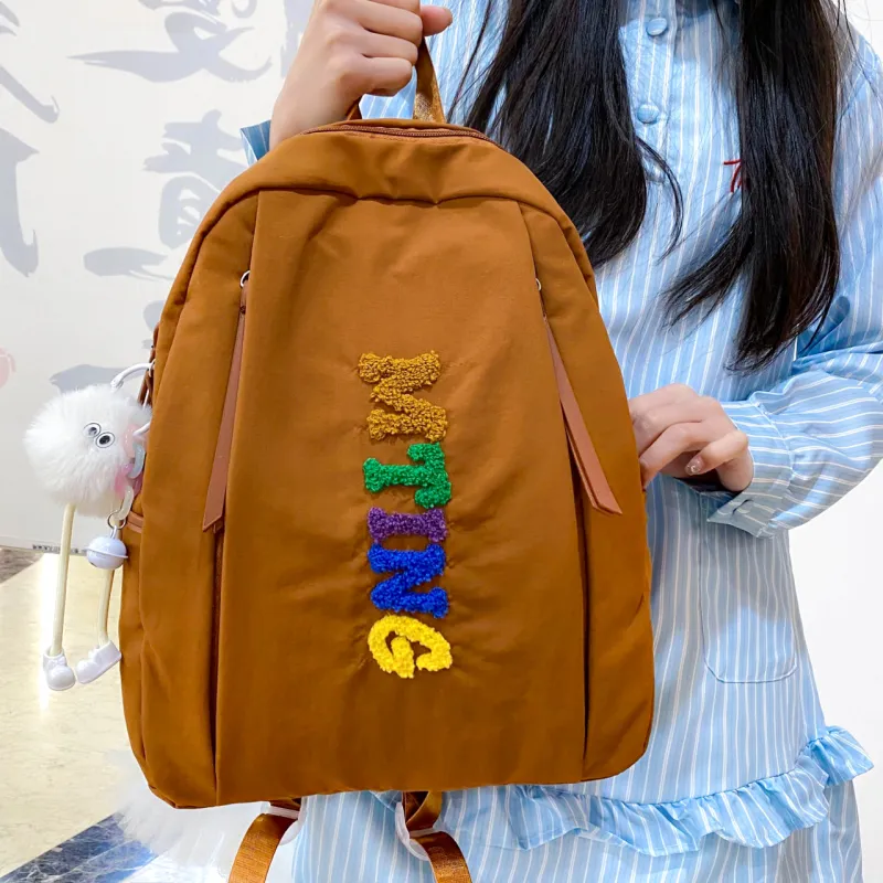 MOK Nylon Backpack Unisex Ecru/Black/Yellow/Khaki/Neon Green-14