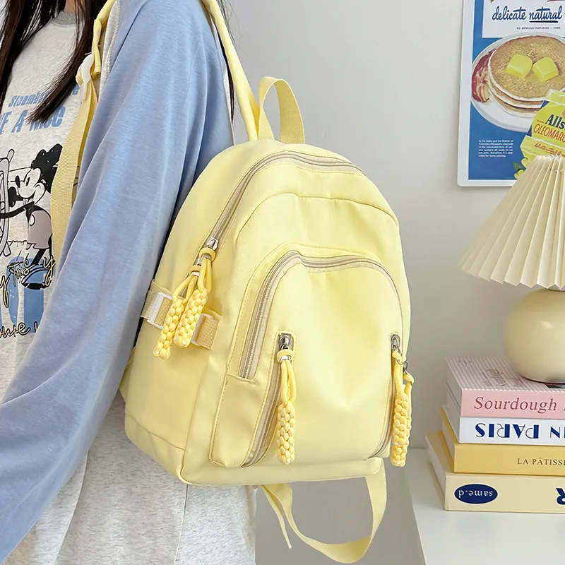 MOK Nylon Backpack Women's White/Black/Pink/Yellow/Blue-9