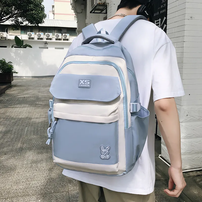 MOK Nylon Backpack Regular Unisex Pink/Black/Purple/Green/Blue-9