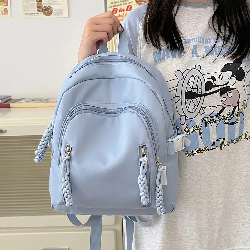 MOK Nylon Backpack Women's White/Black/Pink/Yellow/Blue-12