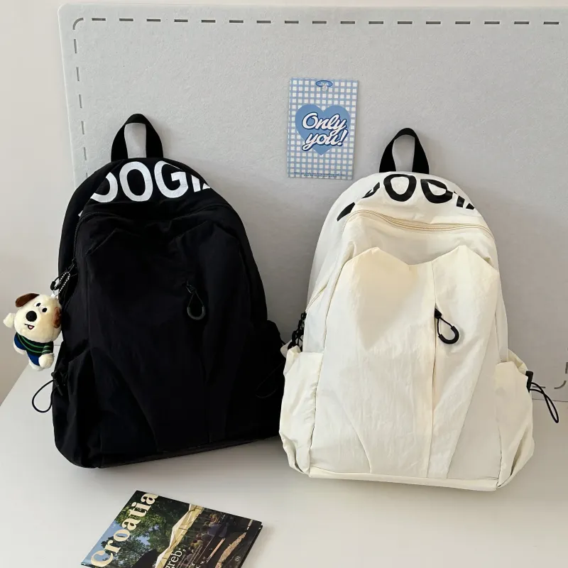 MOK Nylon Backpack Regular Unisex Green/White/Black/Light Gray/Orange-10