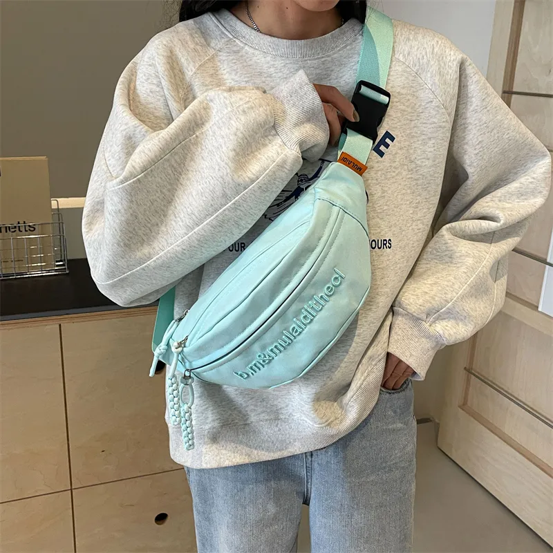 MOK Fabric Sling Bag Unisex White/Black/Pink/Yellow/Green/Blue-3