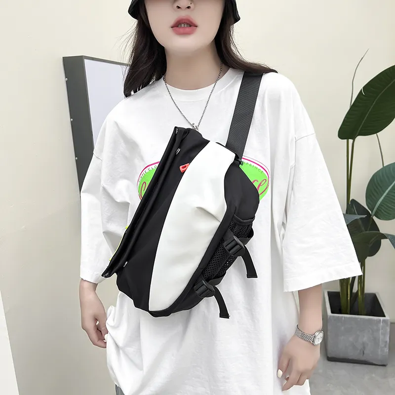 MOK Nylon Sling Bag Unisex Pure Black/Black/Green/Blue/Pink-4