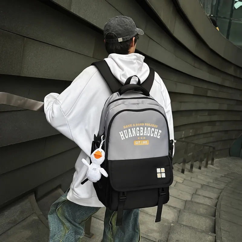 MOK Nylon Backpack Regular Unisex Light Gray/Dark Gray/Black/Red/Khaki-5