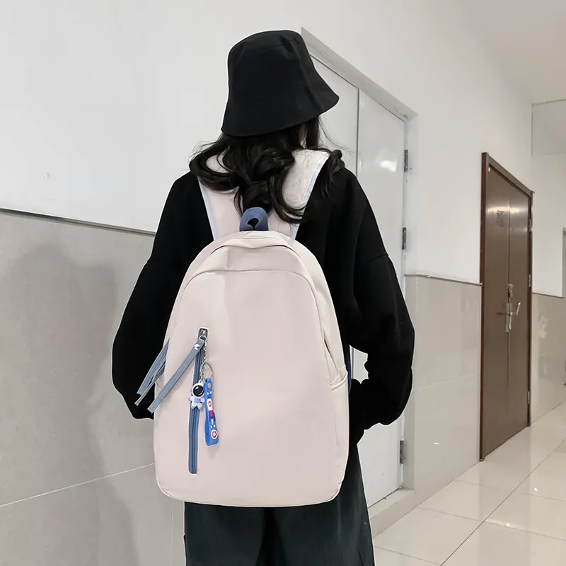 MOK Nylon Backpack Regular Unisex White Pink/White Red/White Blue/Black/Blue-5