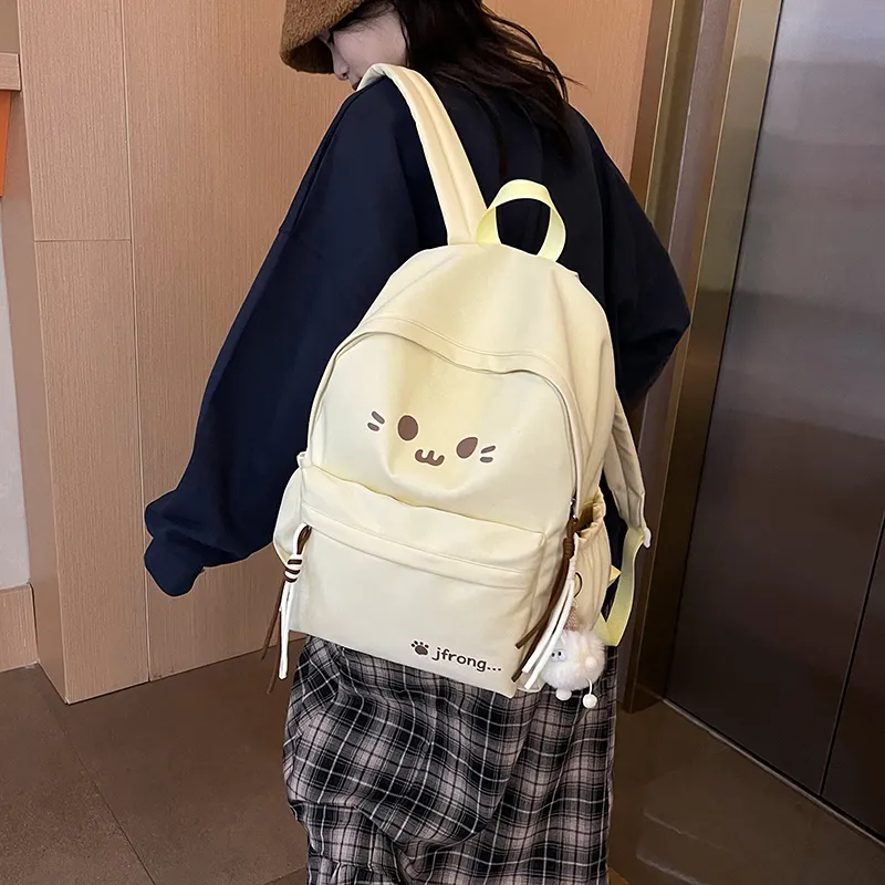 MOK Nylon Backpack Regular Women's Ecru/Yellow/Black/Blue/Pink-10