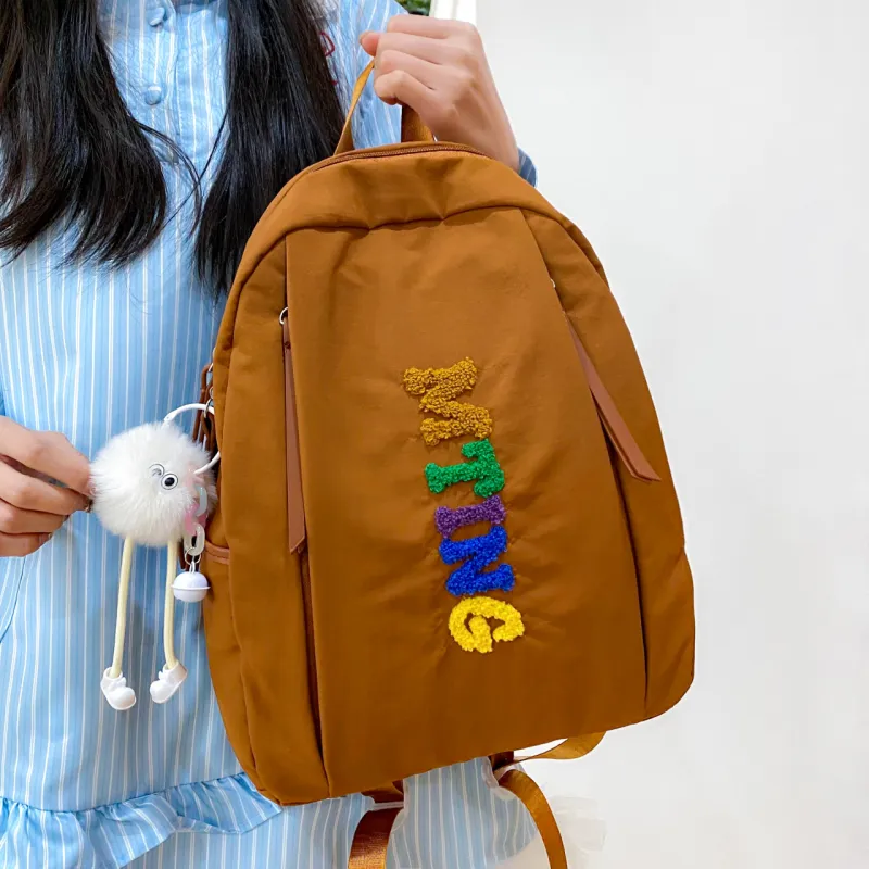 MOK Nylon Backpack Unisex Ecru/Black/Yellow/Khaki/Neon Green-12