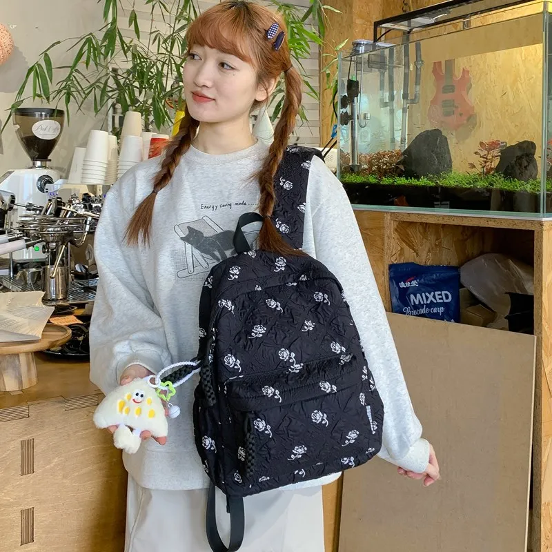 MOK Nylon Backpack Regular Women's White/Black/Pink/Green/Blue-13