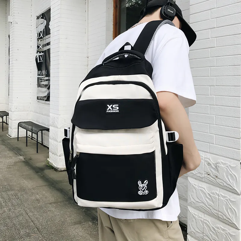 MOK Nylon Backpack Regular Unisex Pink/Black/Purple/Green/Blue-2