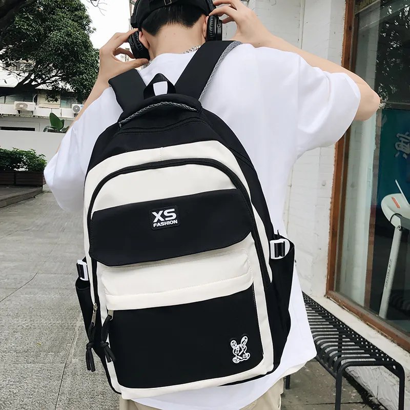 MOK Nylon Backpack Regular Unisex Pink/Black/Purple/Green/Blue-3