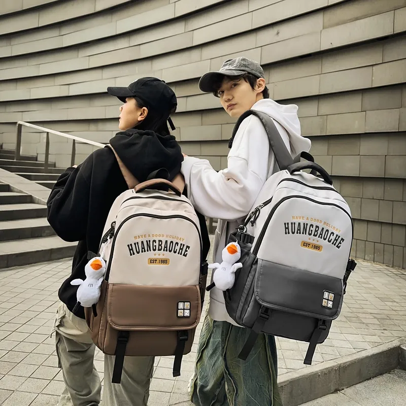 MOK Nylon Backpack Regular Unisex Light Gray/Dark Gray/Black/Red/Khaki-9