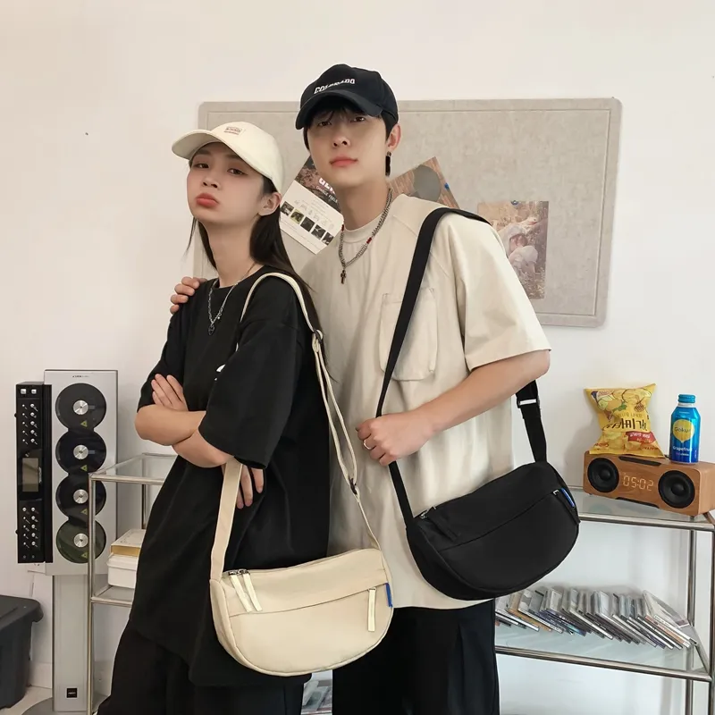MOK Nylon Crossbody Bag Unisex White/Black/Orange Red/Lemon/Army Green-2
