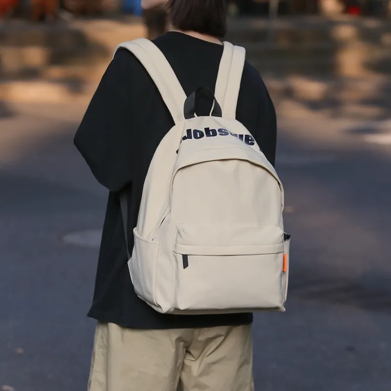 MOK Nylon Backpack Unisex Ivory/Black/Burgundy/Light Brown/Green-1