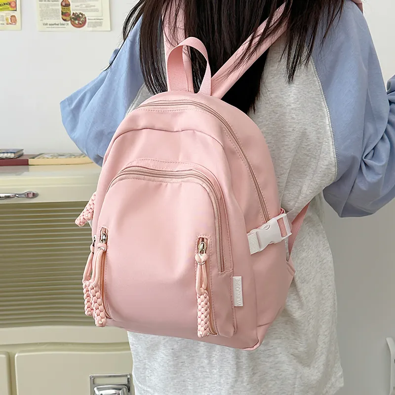 MOK Nylon Backpack Women's White/Black/Pink/Yellow/Blue-5