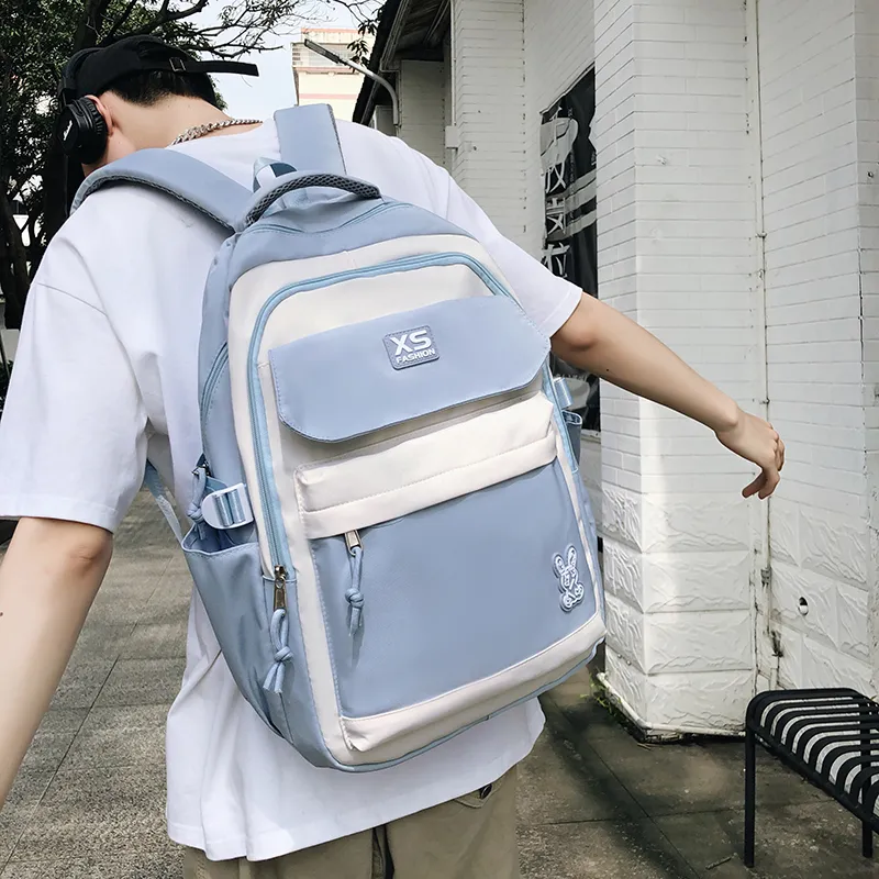 MOK Nylon Backpack Regular Unisex Pink/Black/Purple/Green/Blue-10