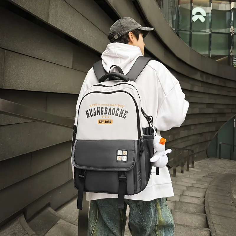 MOK Nylon Backpack Regular Unisex Light Gray/Dark Gray/Black/Red/Khaki-1