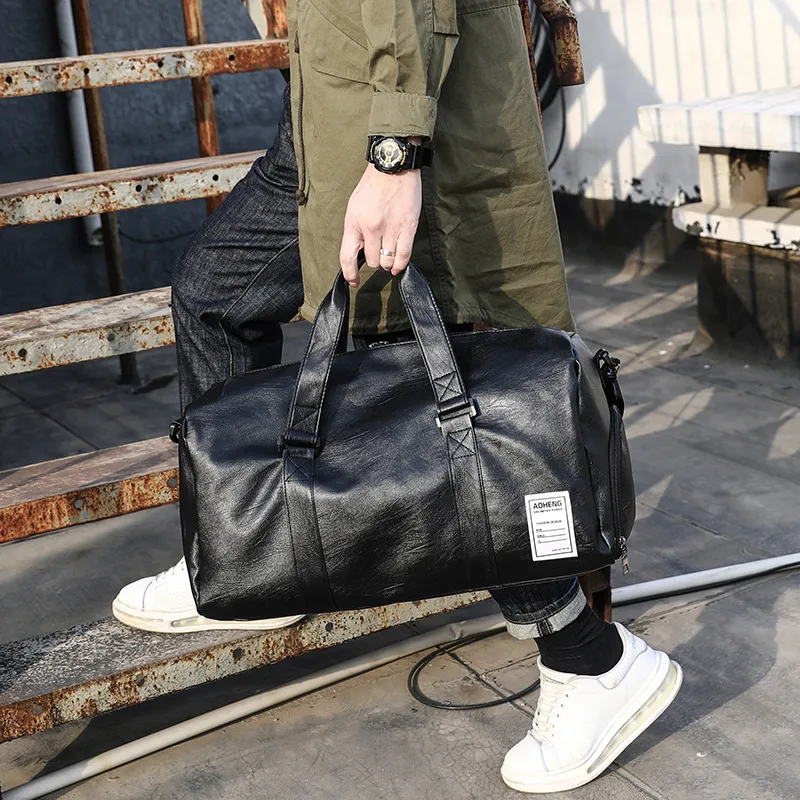 MOK PU Gym Bag Large Size Unisex Black-5