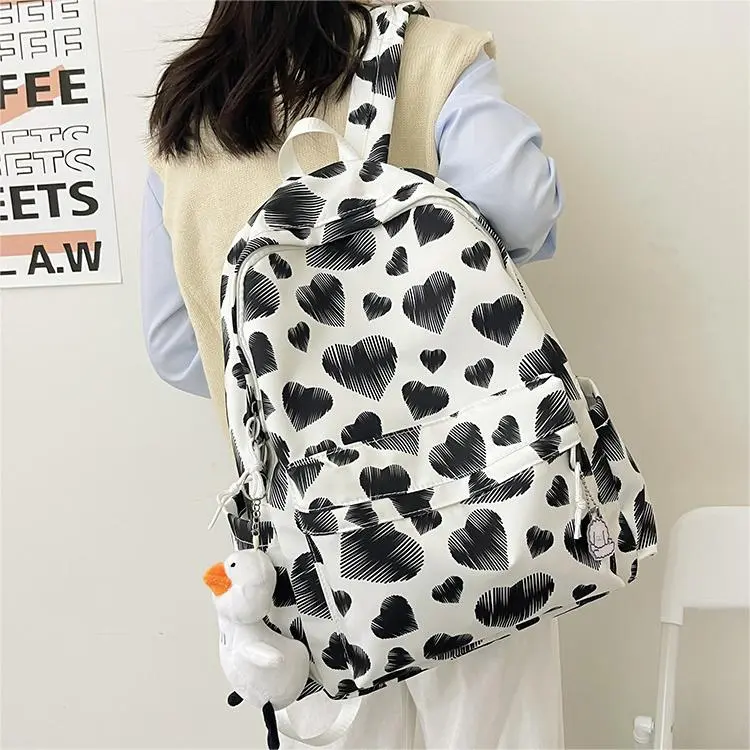 MOK Nylon Fabric Backpack Black/Red/Blue-2