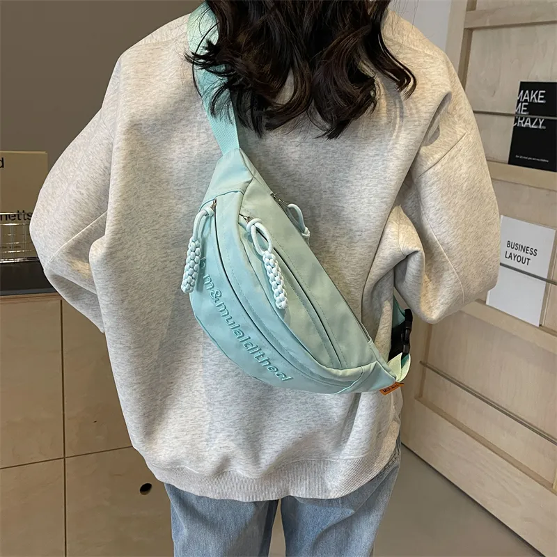 MOK Fabric Sling Bag Unisex White/Black/Pink/Yellow/Green/Blue-2