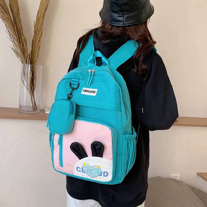 MOK Nylon Backpack Women's Black/Purple/Green/Blue-6