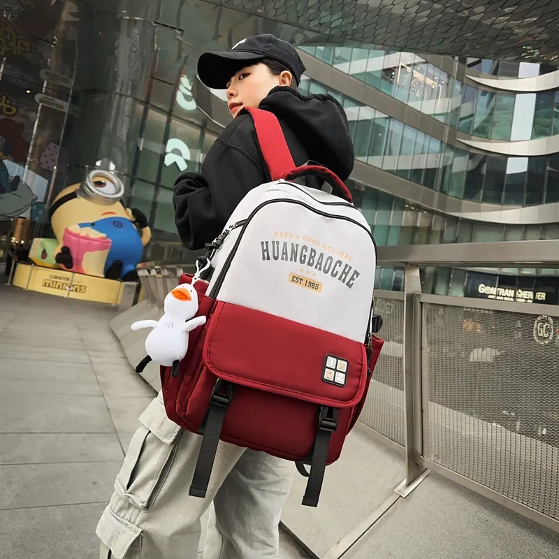 MOK Nylon Backpack Regular Unisex Light Gray/Dark Gray/Black/Red/Khaki-7