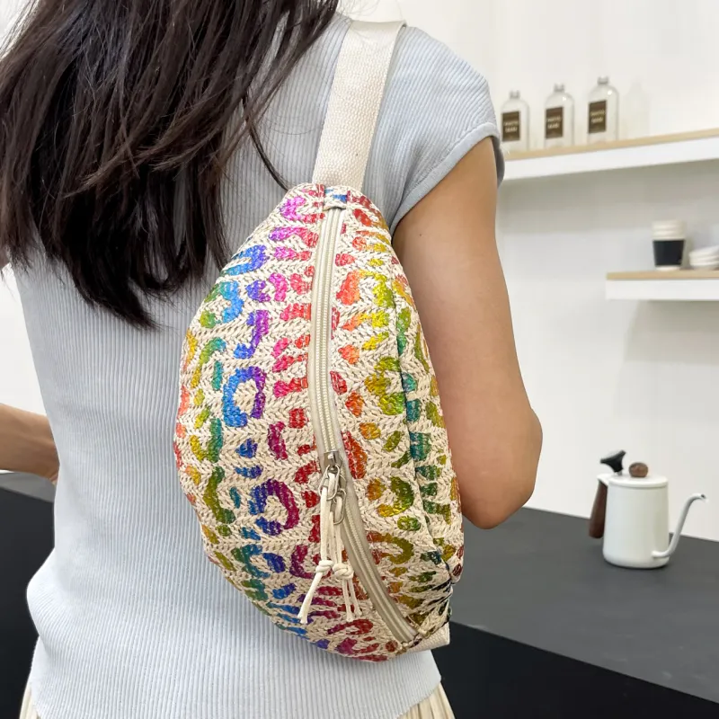 MOK Straw Woven Sling Bag Unisex-1